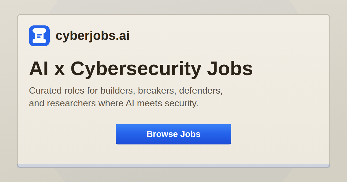 AI Security Jobs Board | cyberjobs.ai